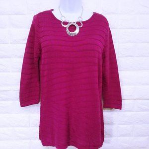 Dana Buchman Ribbed Knit Tunic Sz-M Slinky Cotton